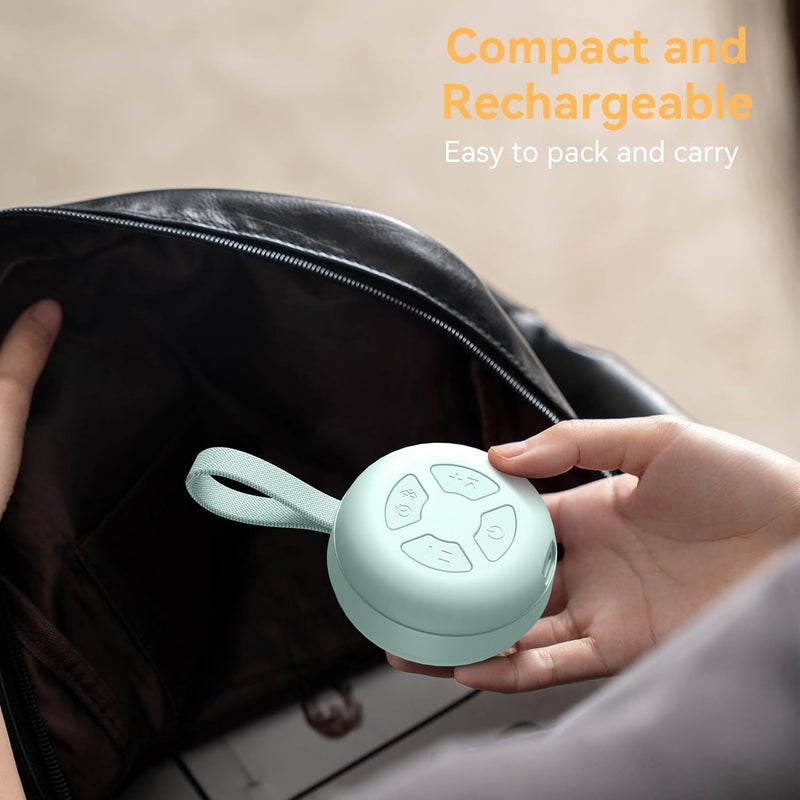 FENDALE Portable Sound Machine for Baby | White Noise | 12 Soothing Sounds | Noise Canceling for Travel, Office, Nursery | Baby Shower | Registry Gift | Sleep Soother for Babies Kids Adults | Mint - Image 4